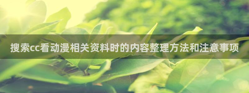 里番动漫网在线观看:搜索cc看动漫相关资料时的内容整理方法和注意事项配图